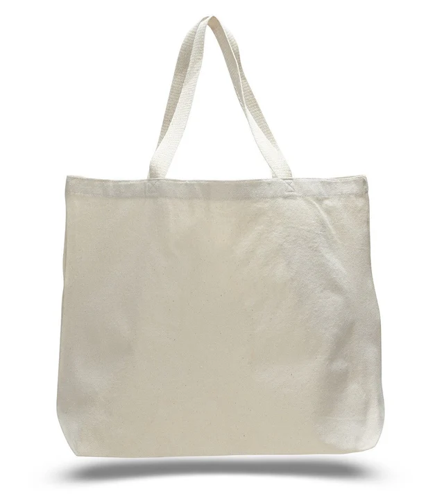 Large Canvas Tote Bag with Long Web Handles